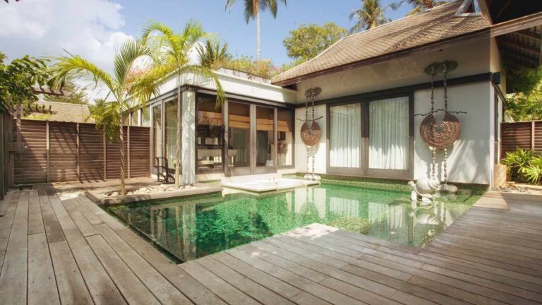 Modern tropical villa with private pool in Bali, possibly operating as one of the illegal villas in Bali under government scrutiny.