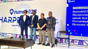 Industry leaders at Harpropnas Fest 2025 press conference highlighting Indonesia property industry growth and collaboration.
