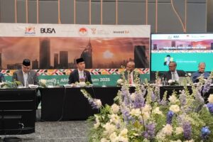 Indonesian Vice President Gibran Rakabuming giving a speech on Indonesia-Southhh Africa cooperation.