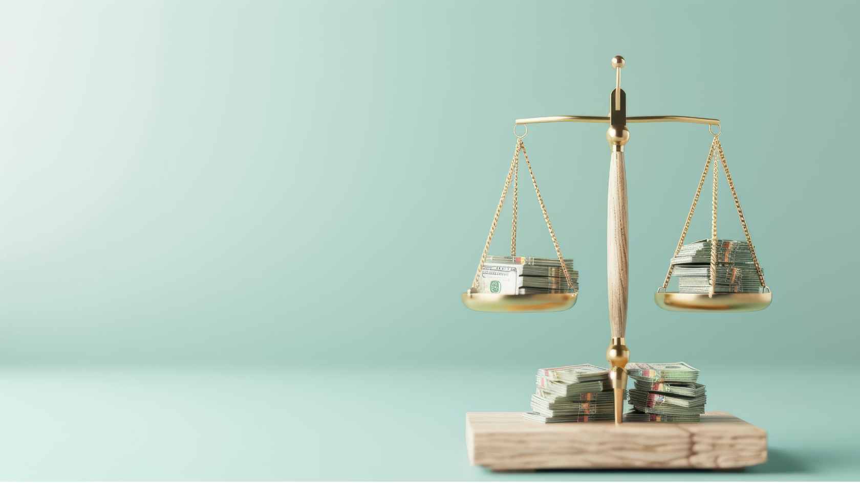 Golden balance scale with stacks of money representing the stable Indonesia inflation rate in 2025.